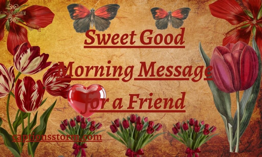 Sweet Good Morning Message for a Friend