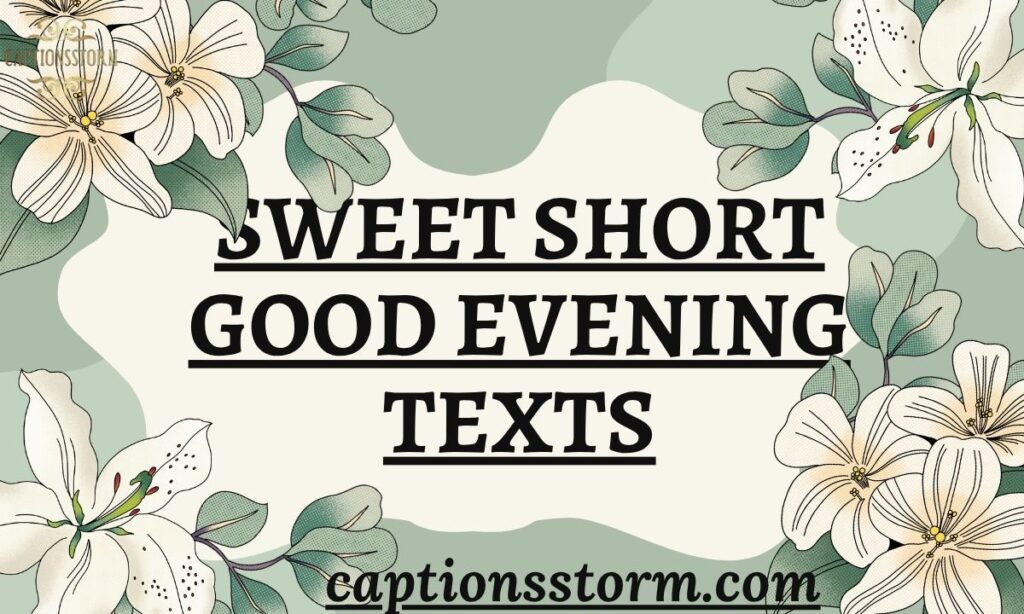 Sweet Short Good Evening Texts