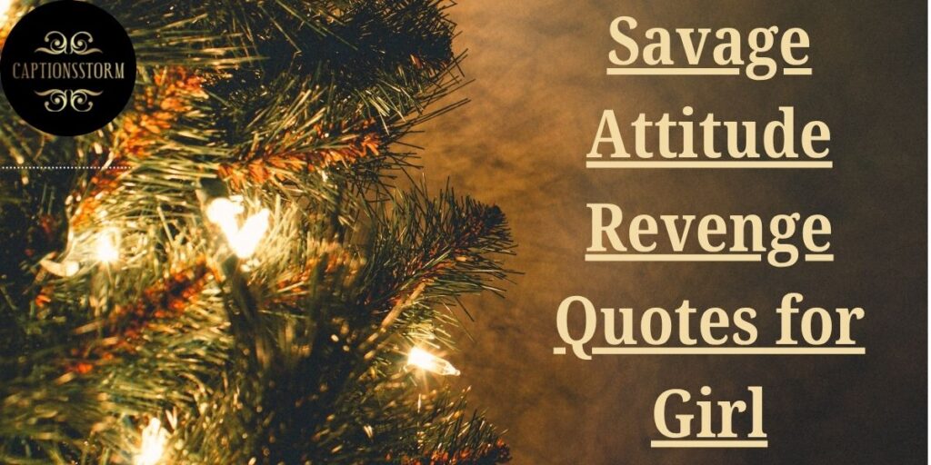 Savage Attitude Revenge Quotes for Girl