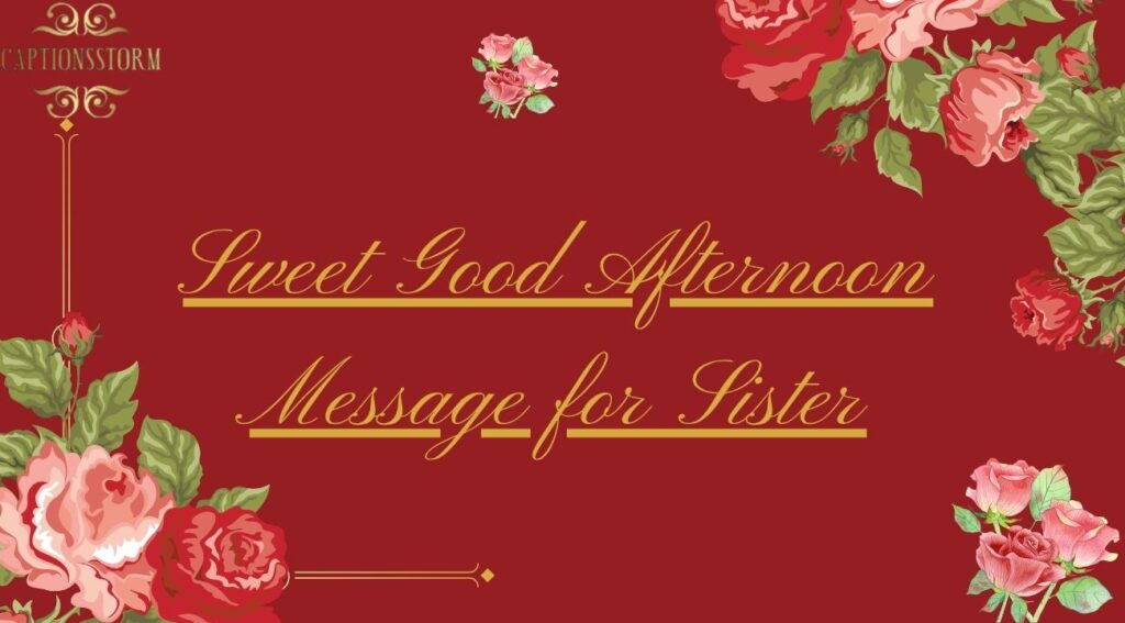 Sweet Good Afternoon Message for Sister