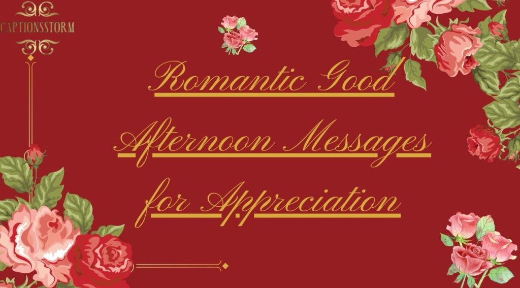 Romantic Good Afternoon Messages for Appreciation