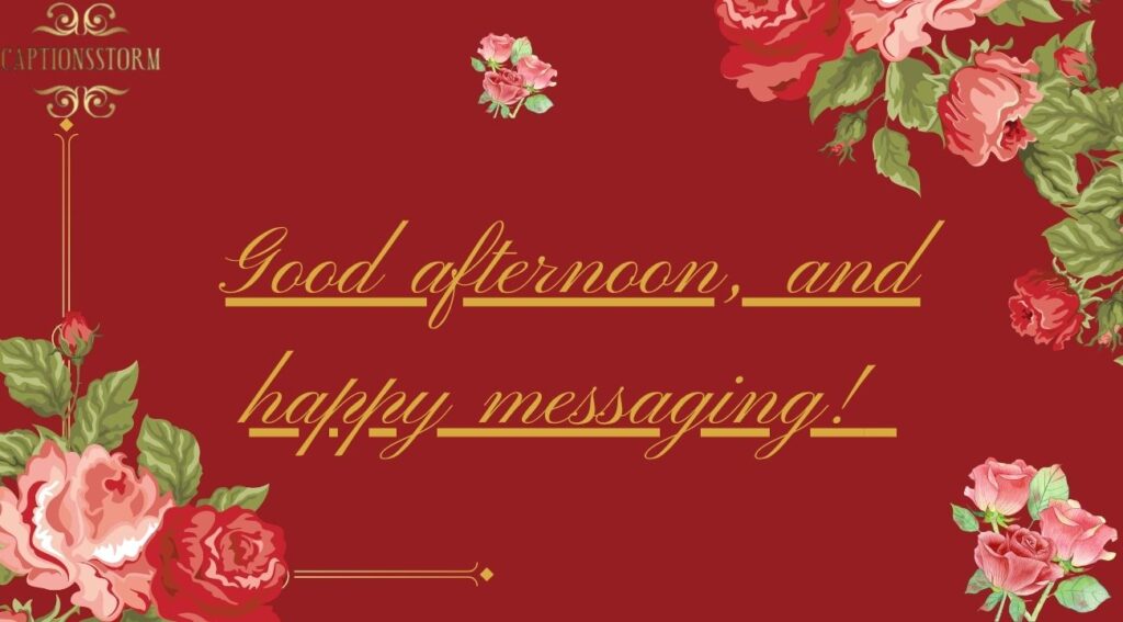 Good afternoon, and happy messaging! 