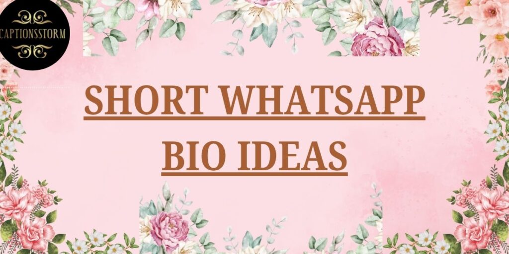 SHORT WHATSAPP BIO IDEAS