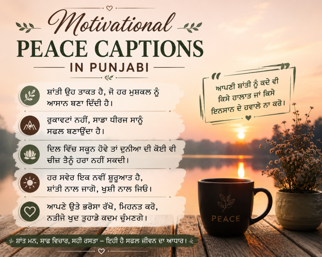 Motivational Peace Captions in Punjabi