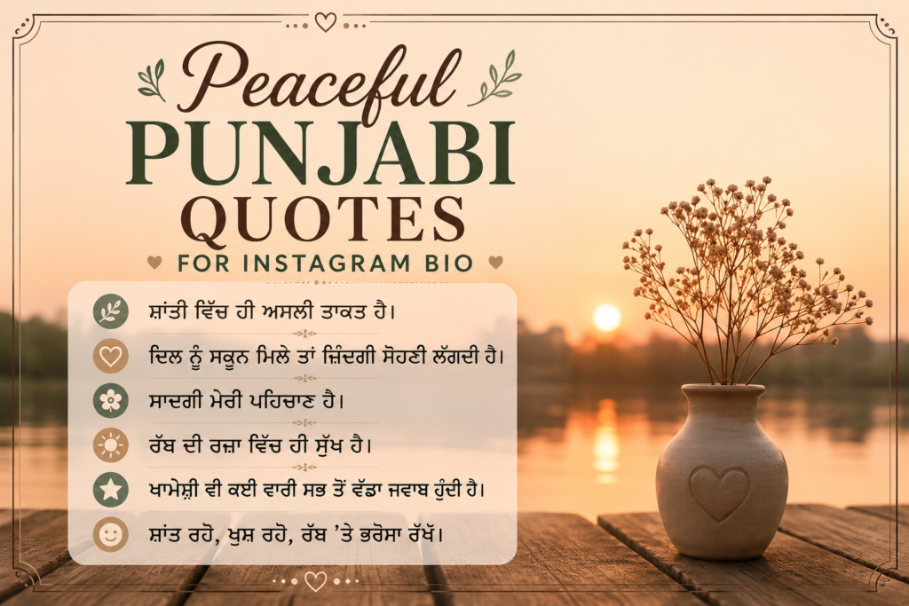 Peaceful Punjabi Quotes for Instagram Bio